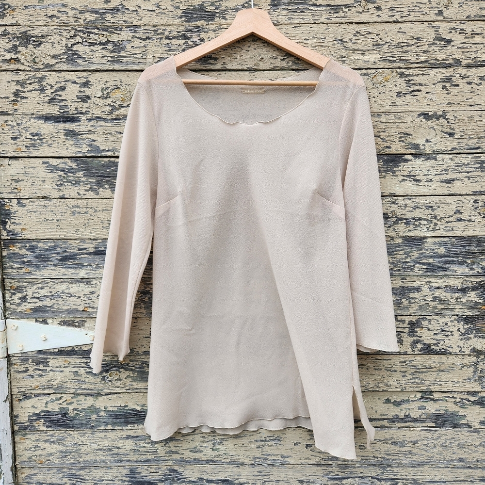 Linda Lundstrom Sheer Longsleeve Top Size 12  Lettuce Hems